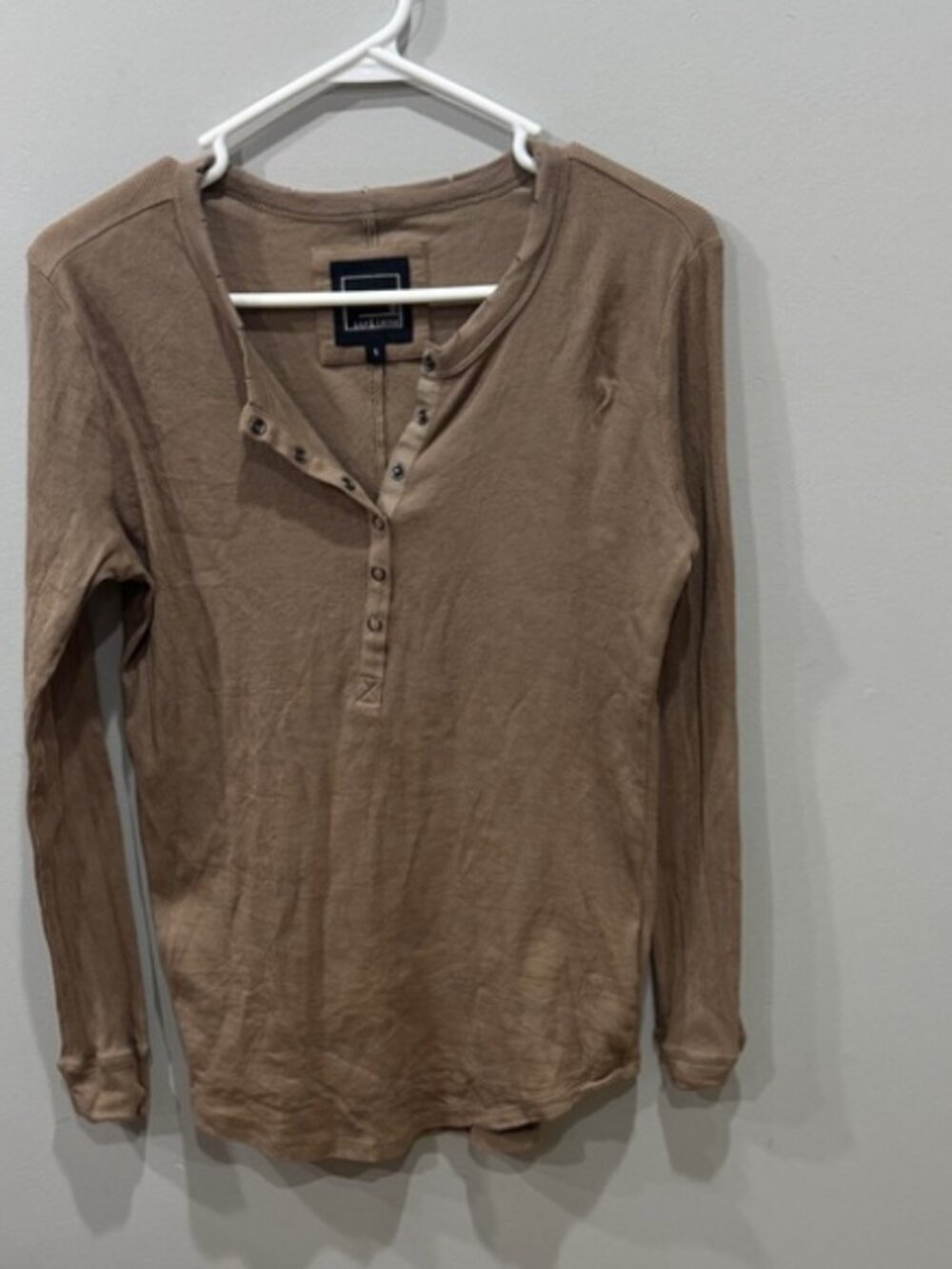Laurieblle’s Women's Long Sleeve Henley Top - Brown